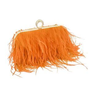 Ostrich Feather Purse Ostrich Tote Bag Fluffy Feather Purse Fringe c: